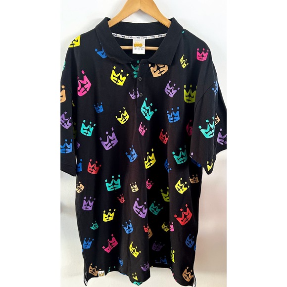 Rare Vintage PNB Nation Men’s 2XL Neon Crown Logo Hip Hop Graffiti Style Shirt - Picture 1 of 9